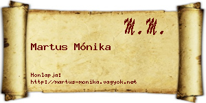 Martus Mónika névjegykártya